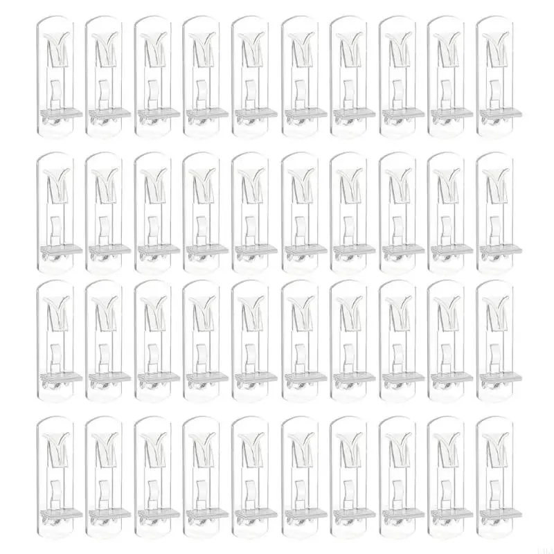

U4LA Pack of 40 Clear Plastic Shelf Clip for Kitchen Cabinets Furniture Support Pegs