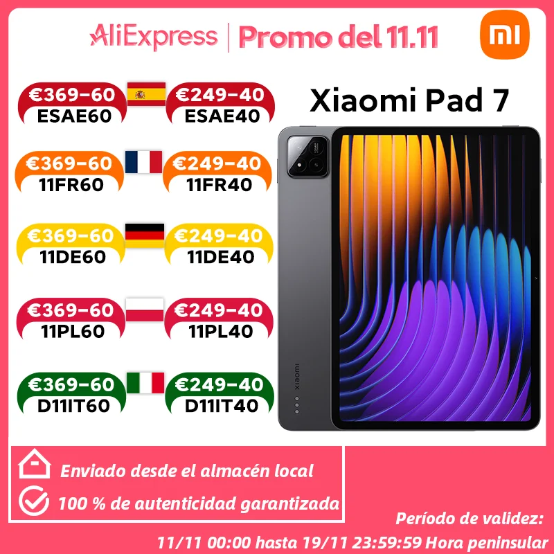 Xiaomi Pad 7 Globale Version Mi Tablet Snapdragon 7+ Gen 3 11,2" 3,2K 144Hz Display Adreno GPU 45W Turboladung 8850mAh