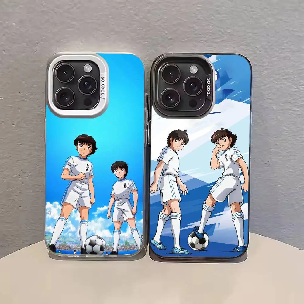 

Cool Anime C-Captain T-Tsubasa Phone Case For iPhone 17 16 15 14 13 12 11 Pro Max Plus Silver candy Matte Cover