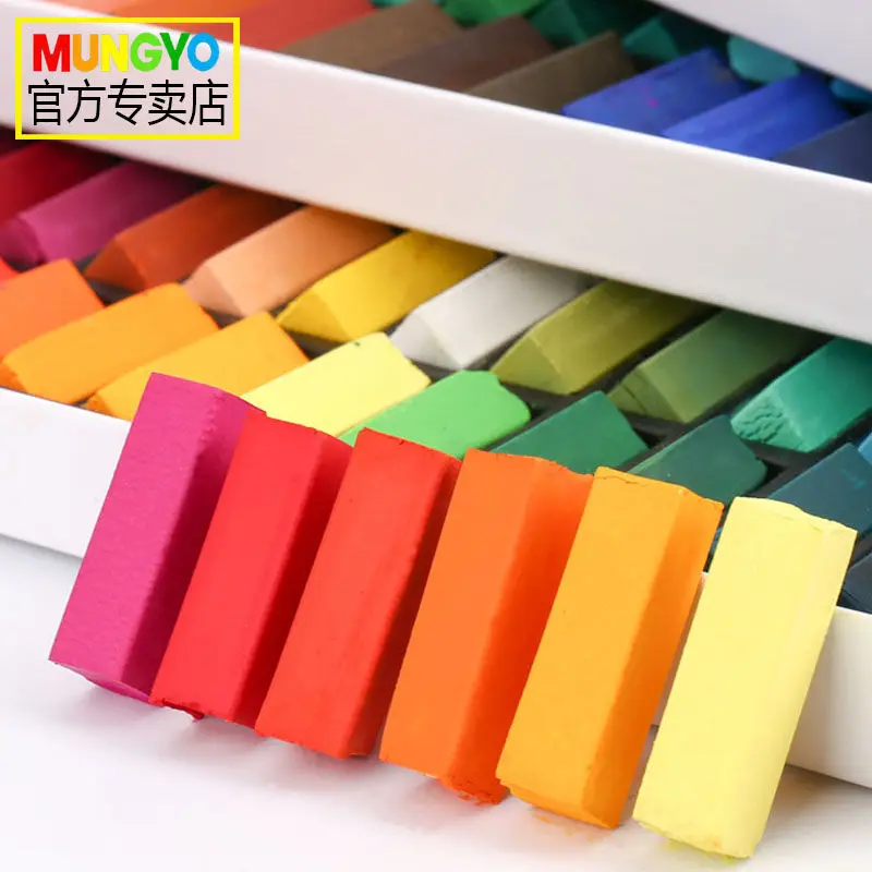 MUNGYO Non Toxic Square Chalk Soft Oil Pastel, MPS-12/24/32/64 Pack Brilliant Colors For BJD Applied Easily Blending, Gradation