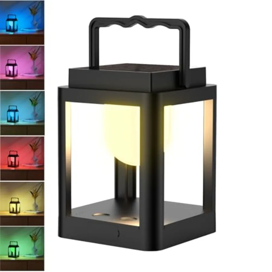 

Уличный солнечный настольный светильник с 10 RGB-цветами, портативный перезаряжаемый фонарь, водонепроницаемый, с сенсорным управлением, светодиодный.