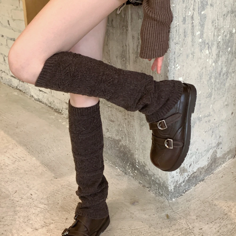 Hollow Knitted Pattern Autumn Women Slouch Socks French Ins Simple Cute Warm Leg Warmers Daily Shopping Winter Leg Warmers