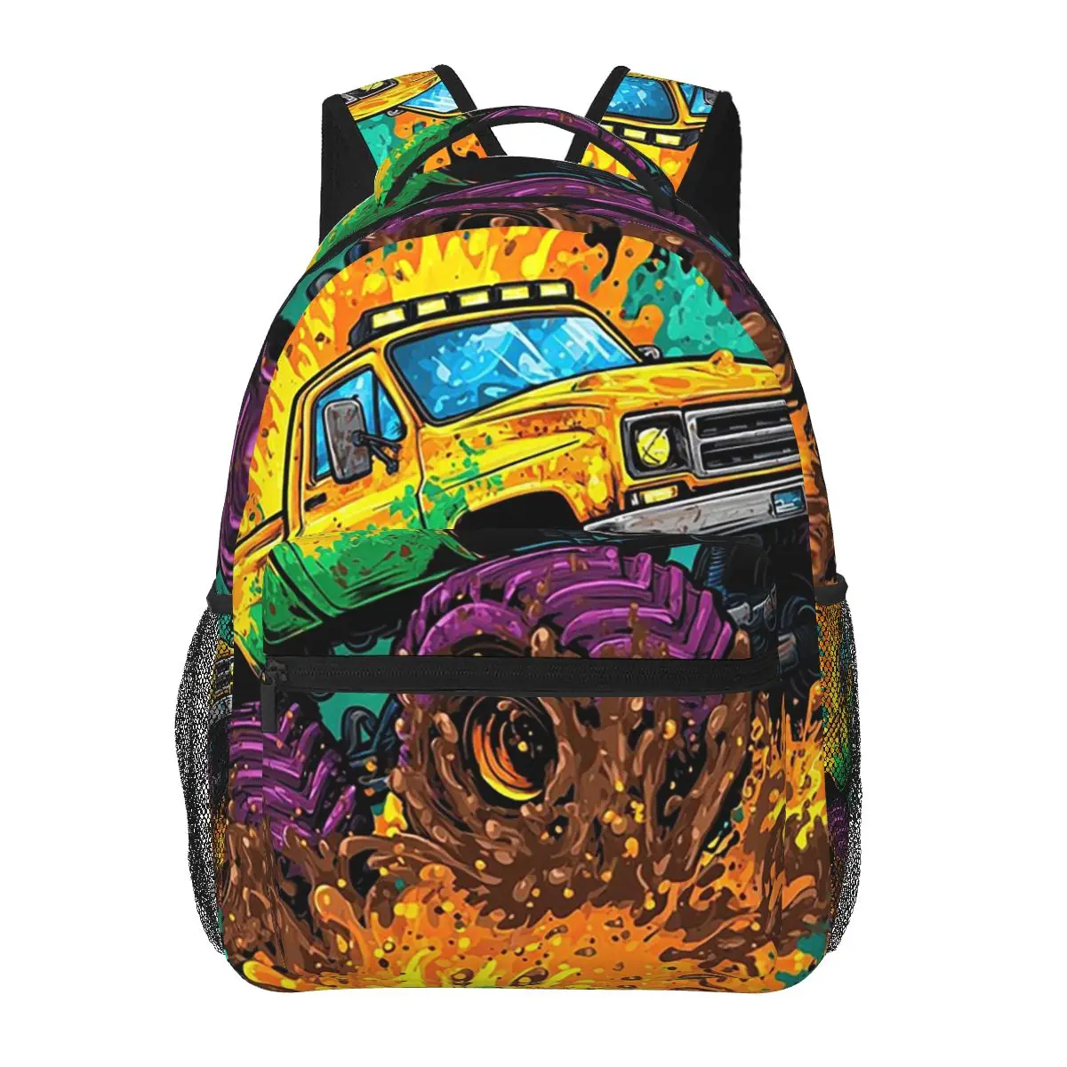 

Cool Flame Off Road Vehicle Print Student Backpack School Bag Hiking Travel Daypack for Men Women Fashion Bookbag Shoulder Bags