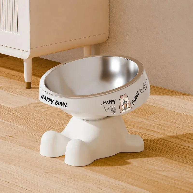 Niedlicher erhöhter Futternapf für Haustiere, erhöhter Nackenschutz, rutschfester Haustiernapf, geeignet für mittelgroße und kleine Hunde und Katzen zum Trinken. – Detail 10
