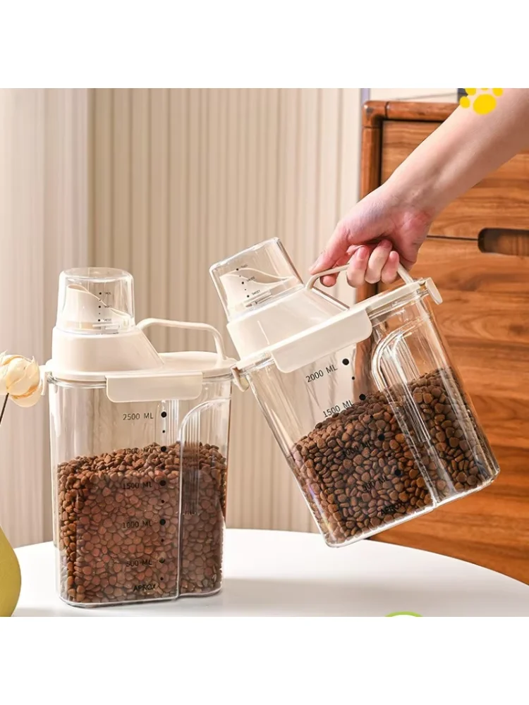 Pet Dog Snack Storage Box Sealed Cat Food Storage Bucket Vacuum Preservation Tank for Pet Food Storage Organizer