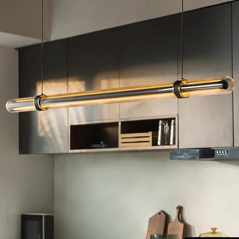 

Люстра для ресторана Time Tunnel, итальянский свет, роскошный элитный чайный столик, обеденный стол, островная барная стойка, полоса света с одним словом