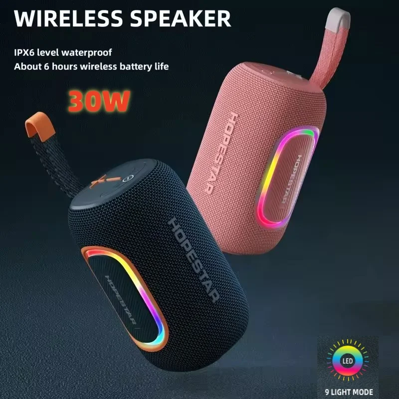 

Водонепроницаемая IPX5 сабвуфер для кемпинга, беспроводная стерео звуковая колонка, уличная Bluetooth колонка, TF бумбокс, RGB подсветка, FM