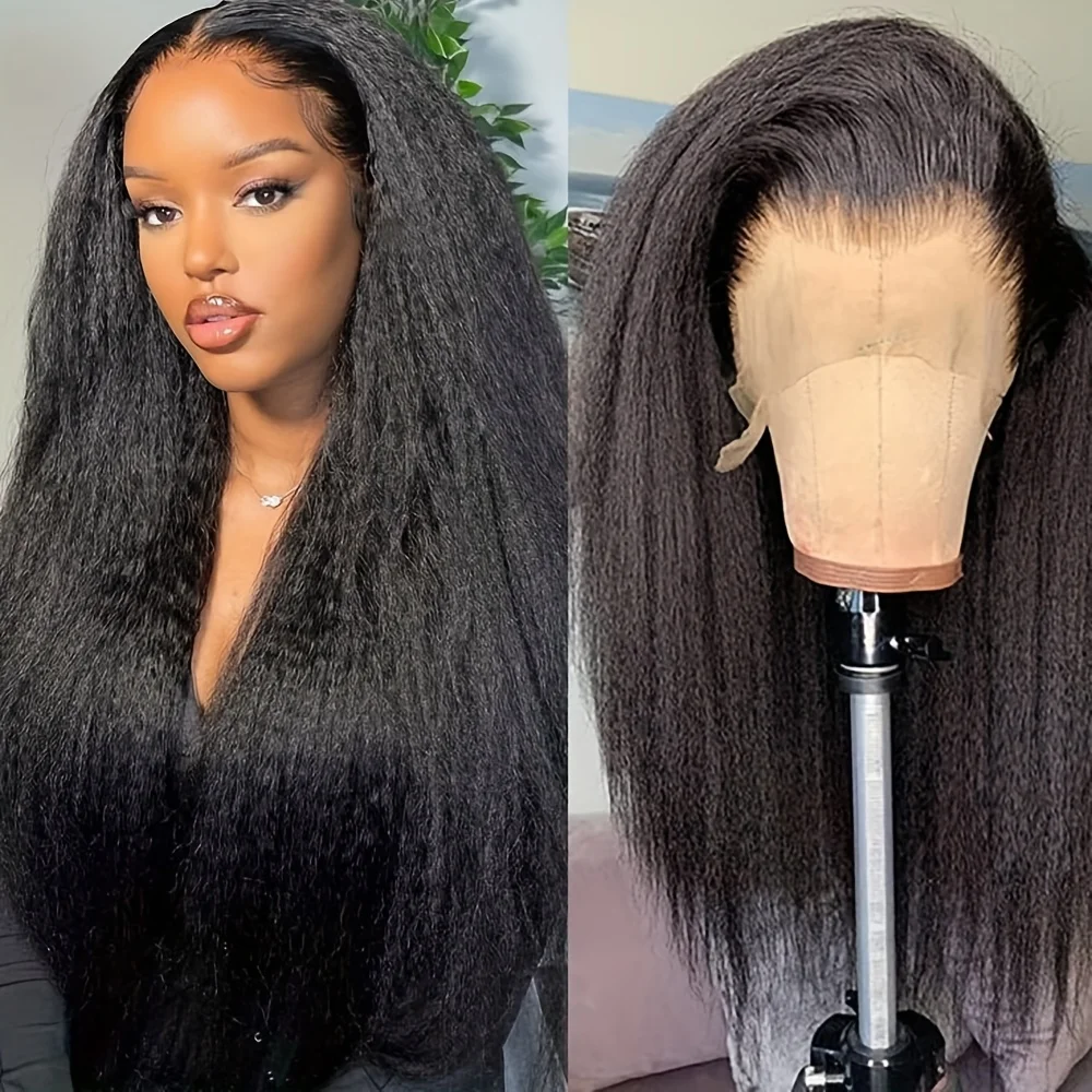 

30-дюймовый парик фронта шнурка для женщин, плотность 180, натуральный коричневый, странный, прямой, с детскими волосами, предварительно выщипанными, бесклеевыми