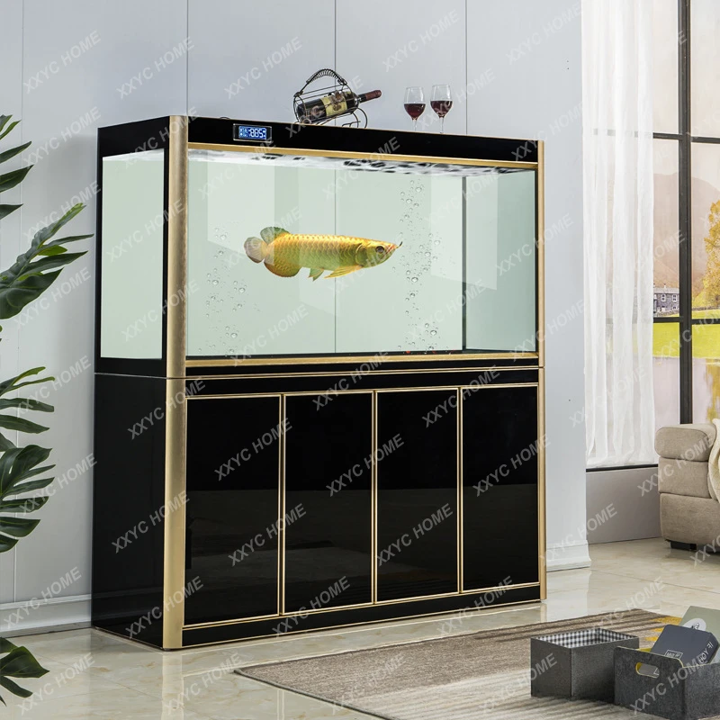 Modern Simple Smart Dragon Fish Tank Large Living Room Bottom Filter Floor Type Change Water Aquarium