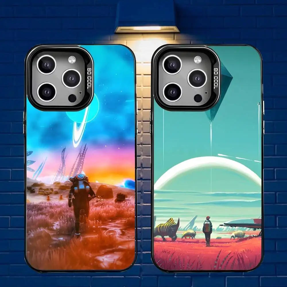 

No M-Mans Sky Game For iPhone 17,16,15,14,13,12,X,8,Pro,Max,Plus,SE4,Air,Mini Anti-Slip Black IMD Matte Case