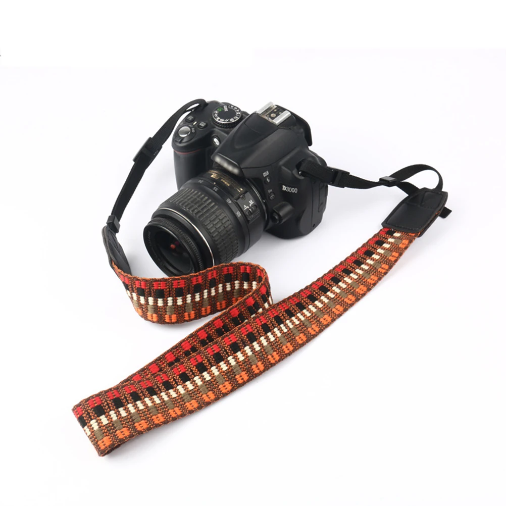 

Camera Strap Comfortable Cotton Adjustable Length Neck Hanging Shoulder Belt For Women Men DSLR Bright Soft Safety Design
