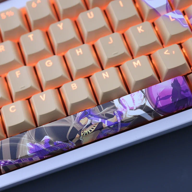 Cyno 108 Keycap PBT DYE Sublimation Genshin Impact Game Light Transmitting Cherry Switch Cross Key Cover for Mechanical Keyboard