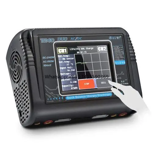 

HTRC оригинальное зарядное устройство T240 DUO AC/DC 150 Вт/240 Вт 10 А с сенсорным экраном, двухканальный металлический пластик, в комплект входит разрядник