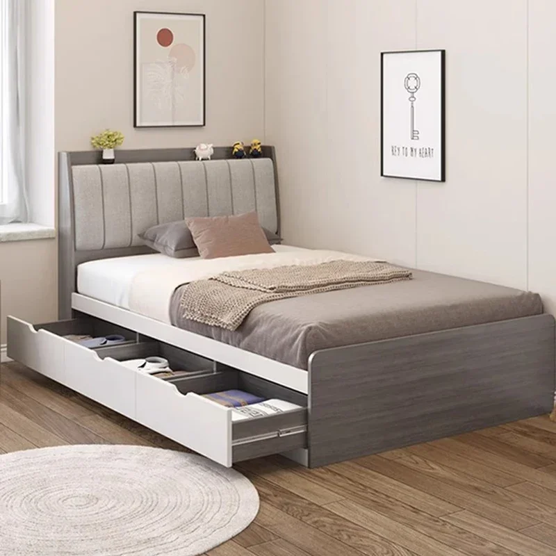 Full Body Design Bed American Style Lazy Relax White Apartment Beds Simple Light Letto A Soppalco Matrimoniale Home Furniture
