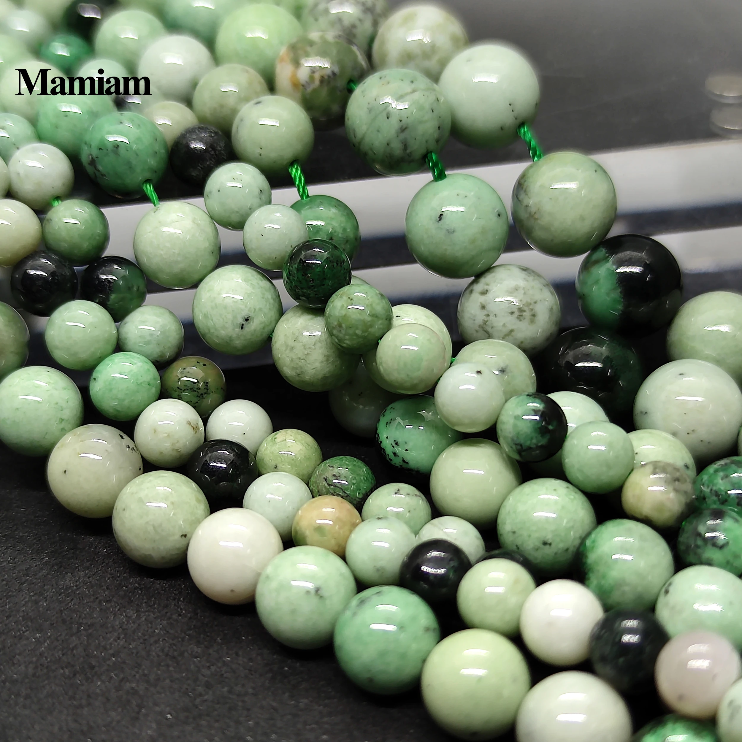 Mamiam Natural A Hydrogrossular Garnet Stone 6-10mm Smooth Loose Round Beads Diy Bracelet Necklace Jewelry Making Gift Design