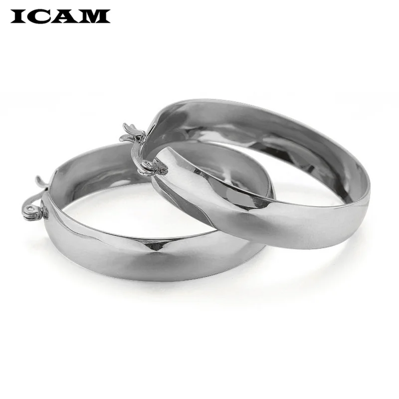 ICAM  Gold Color Circle Oversize Earring Set For Women Vintage Wide Statement Hoop Earring Ladies Jewelry Wholesale 2019