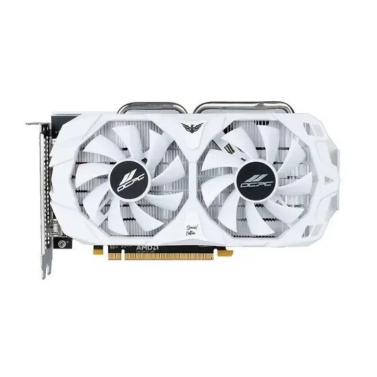 yyhc Hot Selling New Radeon RX 580 8GB Graphics Card Elegant White Exterior with 256-Bit GDDR5 6Pin Desktop Gaming Video Card AM