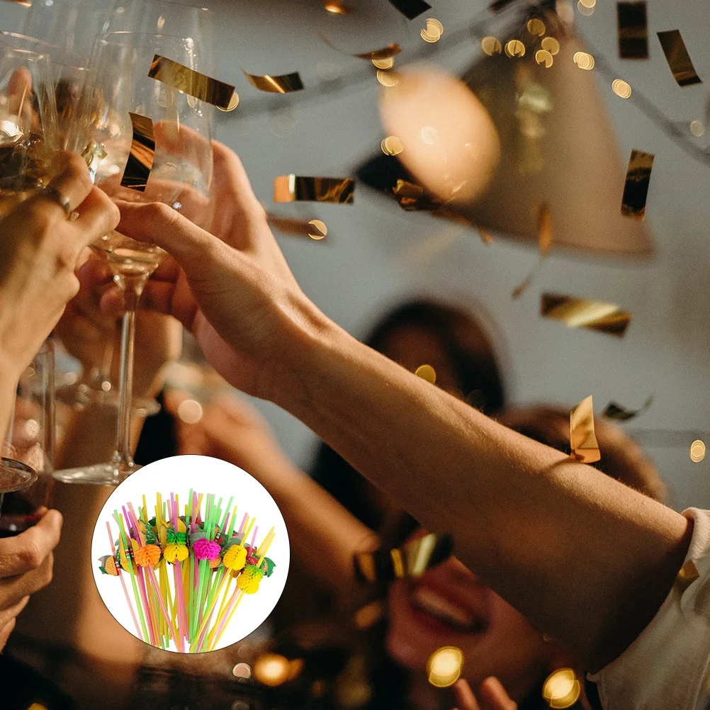 

50Pcs Vibrant Rainbow Honeycomb Shaped Straws Drinking Suckers Wedding Birthday Party Decor