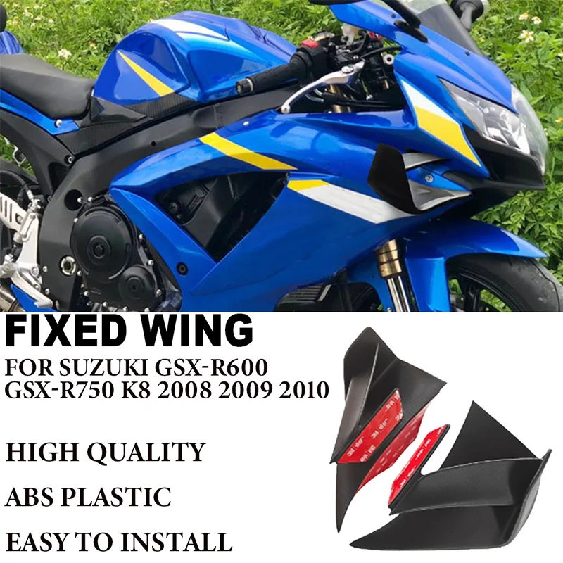 

For suzuki GSX-R600 GSXR600 GSX-R750 K8 2008-2010 High Quality Motorcycle Fixed Wing Spoiler Windshield Side Pneumatic Wings