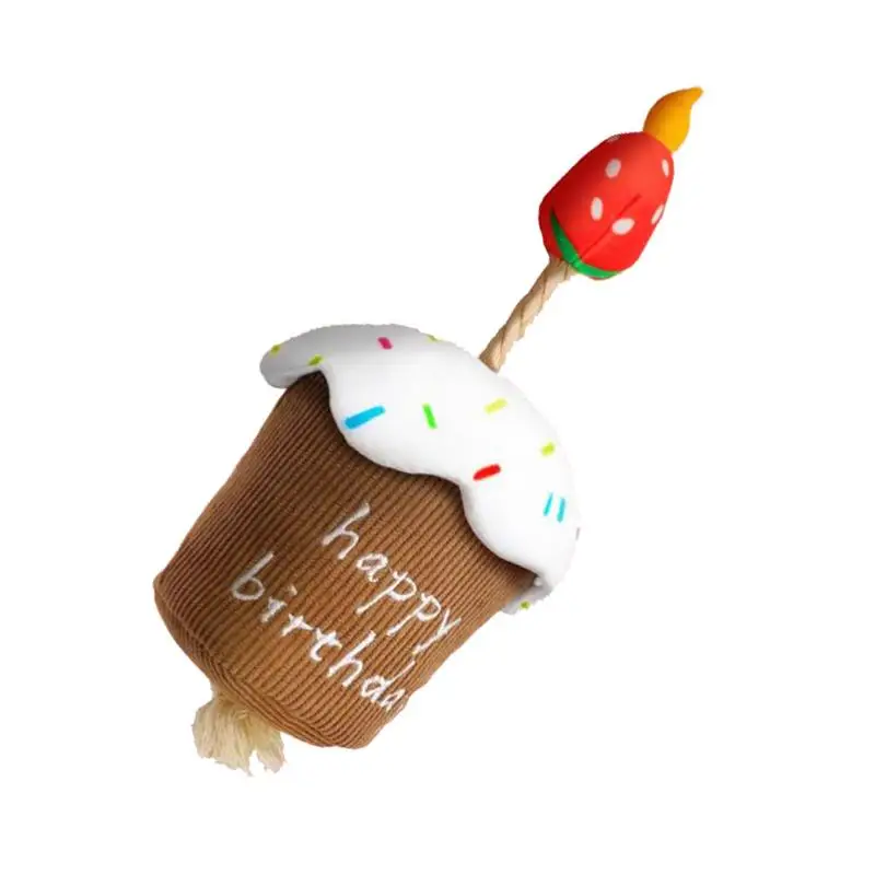 

Squeaky Pet Toys Cake Shape Pet Plush Toys Portable Squeaky Dog Chewing Toy Plush Chew Toy For Medium Large Small Dog Pet supply