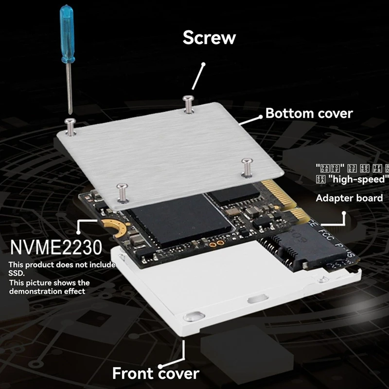 NVME to CFExpress Type B Adapter M2 M-Key Expansion Card, Supports PCIE4.0 2230 SSD for Cameras