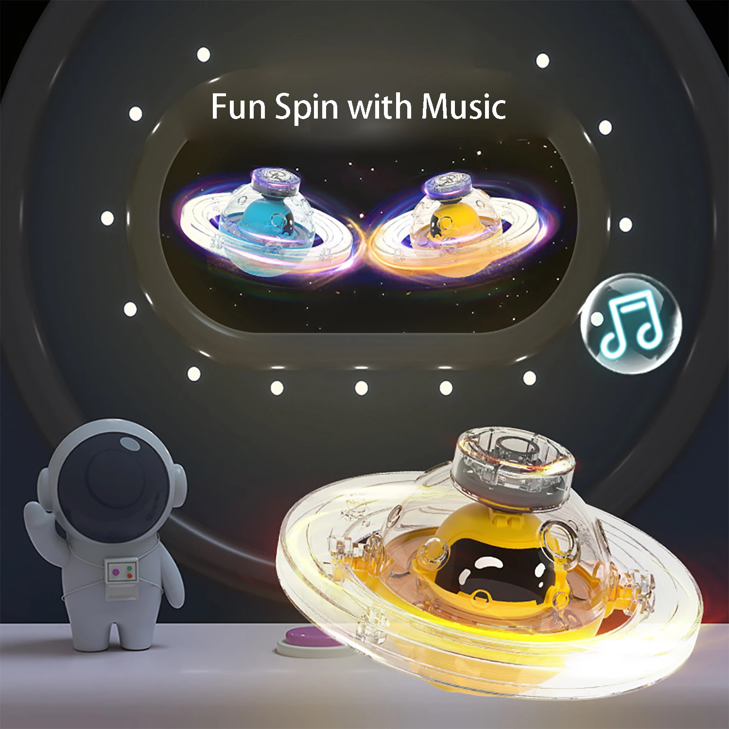 Jouets pour enfants, Gyroscope rotatif scintillant, lumières colorées, musique, lumières torsadées à la main, jouets gyroscopiques musicaux pour garçons et filles