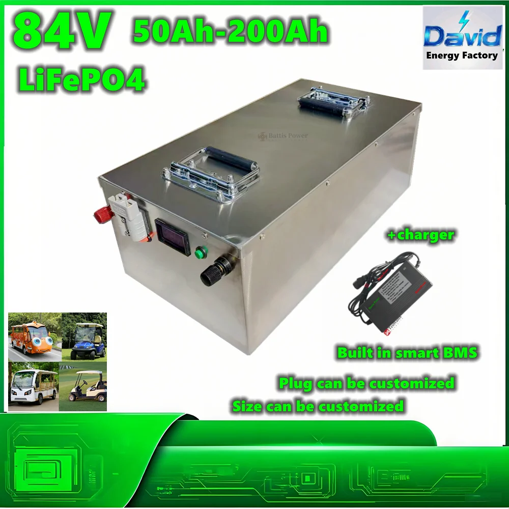 Energy Factory 84V 100Ah 50Ah 85Ah 140Ah 170Ah 200Ah 280Ah Lithium Lifepo4 Battery for 8KW 12KW EV MINIcar Sightseeing Car