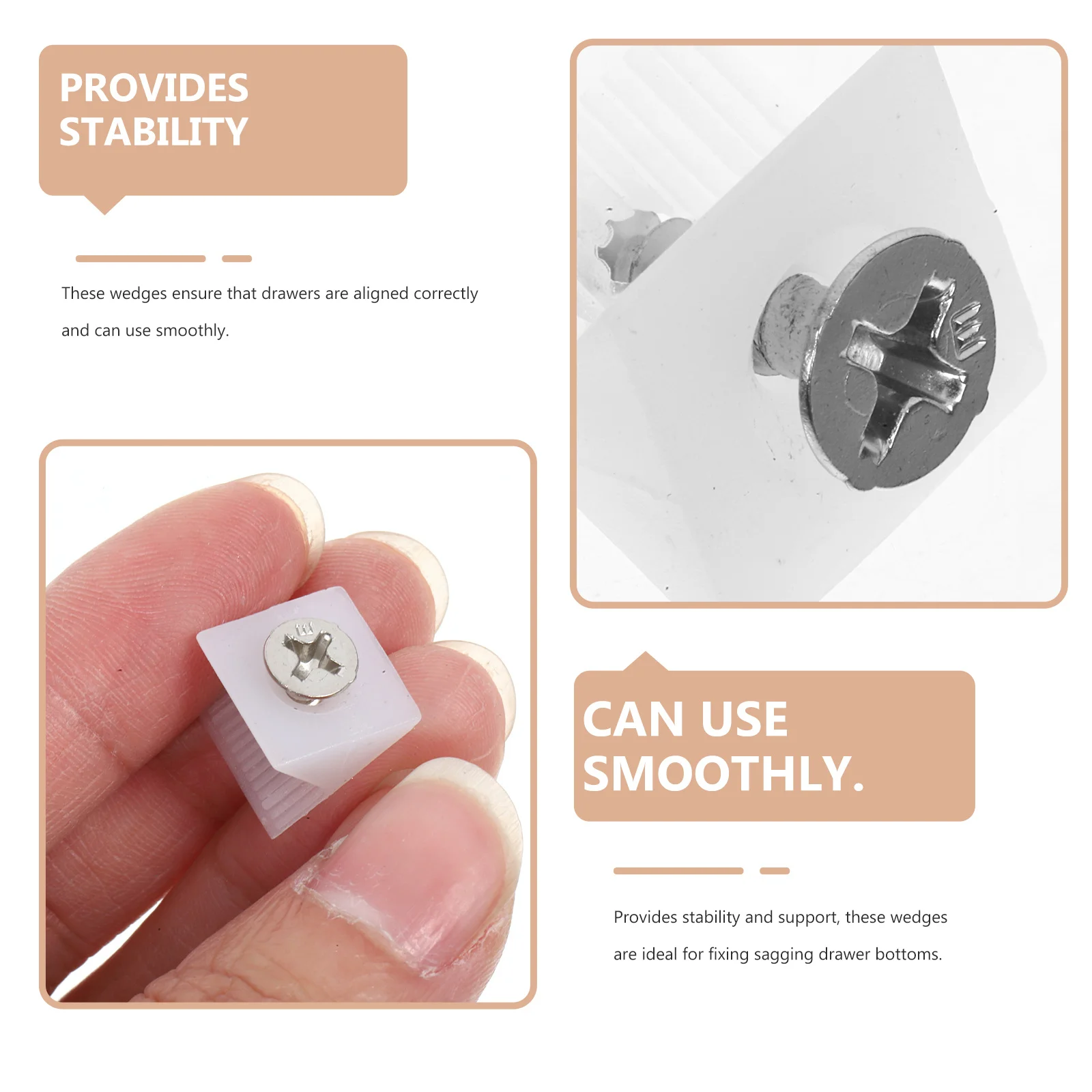 

50 Pcs Fixing Mending Wedges Braces Cabinet Fasteners Back Panel Buckle Kitchen