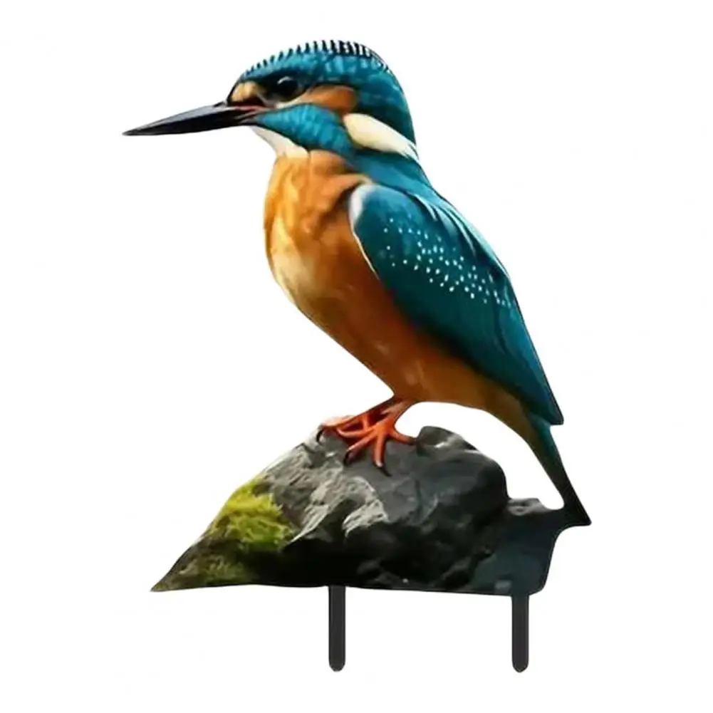 Outdoor Bird Ornament Weatherproof Acrylic Bird Garden Decor Stake for Outdoors 2d Flat Bird Decoration Yard Art for Lawns