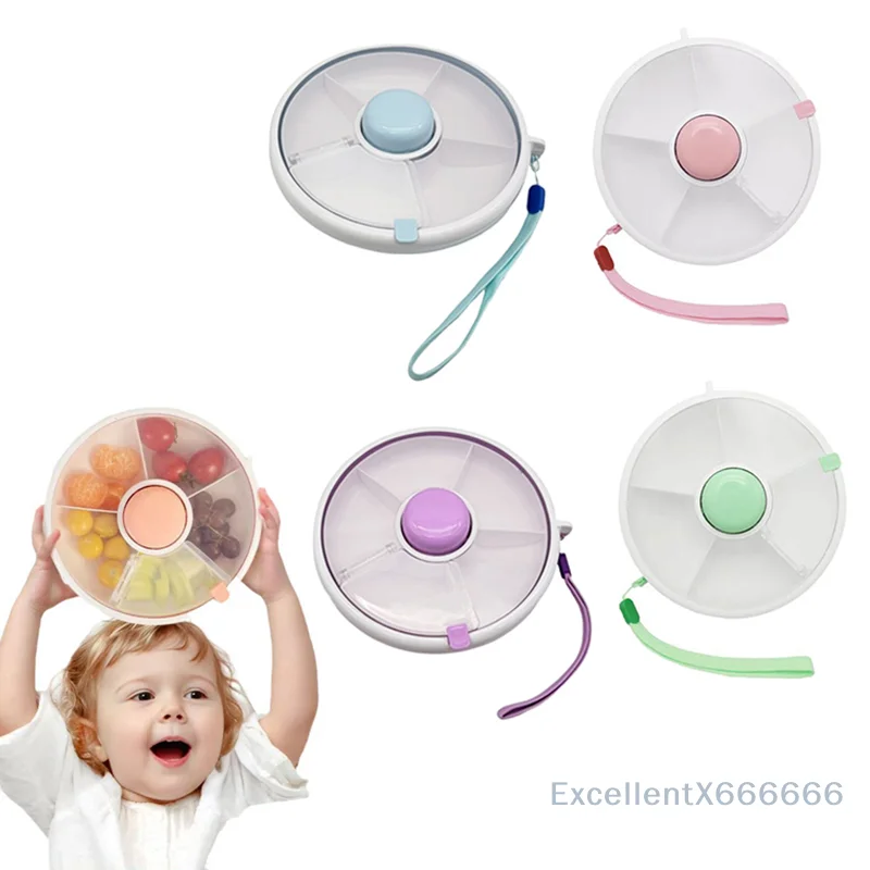 

Portable Melon Candy Seeds Organizer Storage Boxes Fruit Trays Snack Spinner Container For Kids Snack Spinner Rotating Snack Box