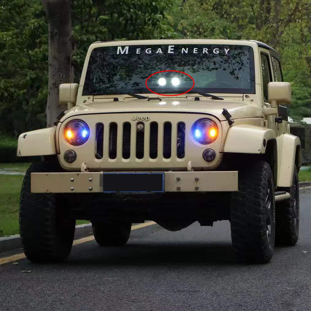 SXMA LED6517 Driving Lights Lamp Hidden Spotlight Inside the car for JeepJK JL JT for Gladiator for Wrangler 2007-2026 Universal