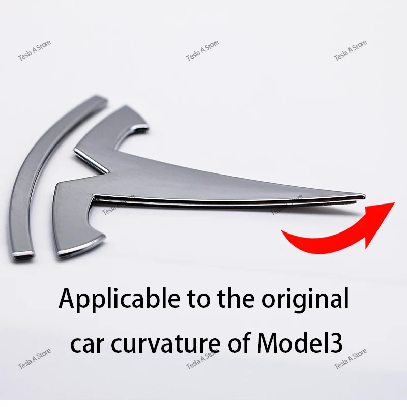 2pcs original car logo front and rear car logo stickers Tesla Model 3 Model Y carbon fiber car modification accessories fashion