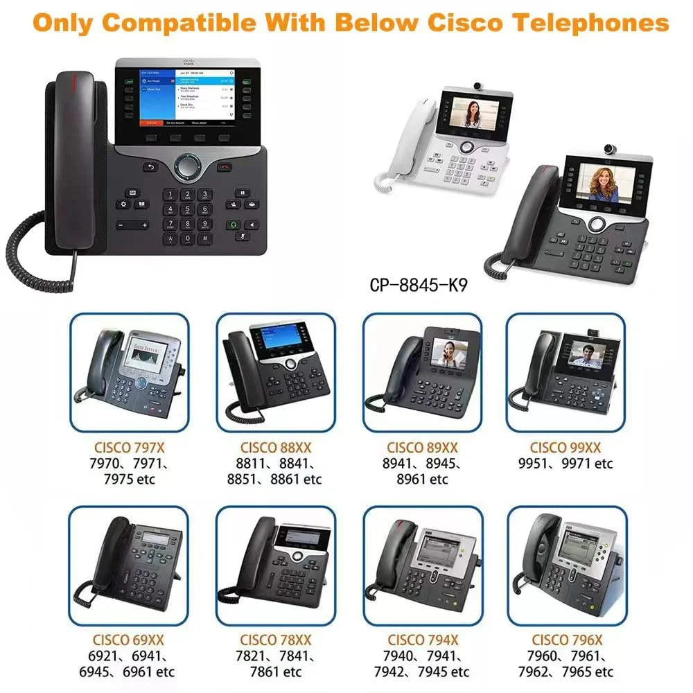 2 قطعة IP سماعة الهاتف كابل محول القياسية RJ9(RJ10/RJ22) 4P4C أنثى إلى ذكر تمديد الحبل ل سيسكو مكتب الهاتف