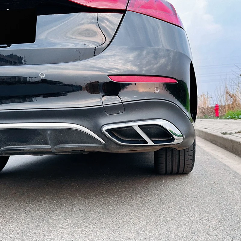 Car Tail Throat Decor Frame For Mercedes-Benz E W214 2024+ Car Exhaust Pipe Trim Cover Stickers