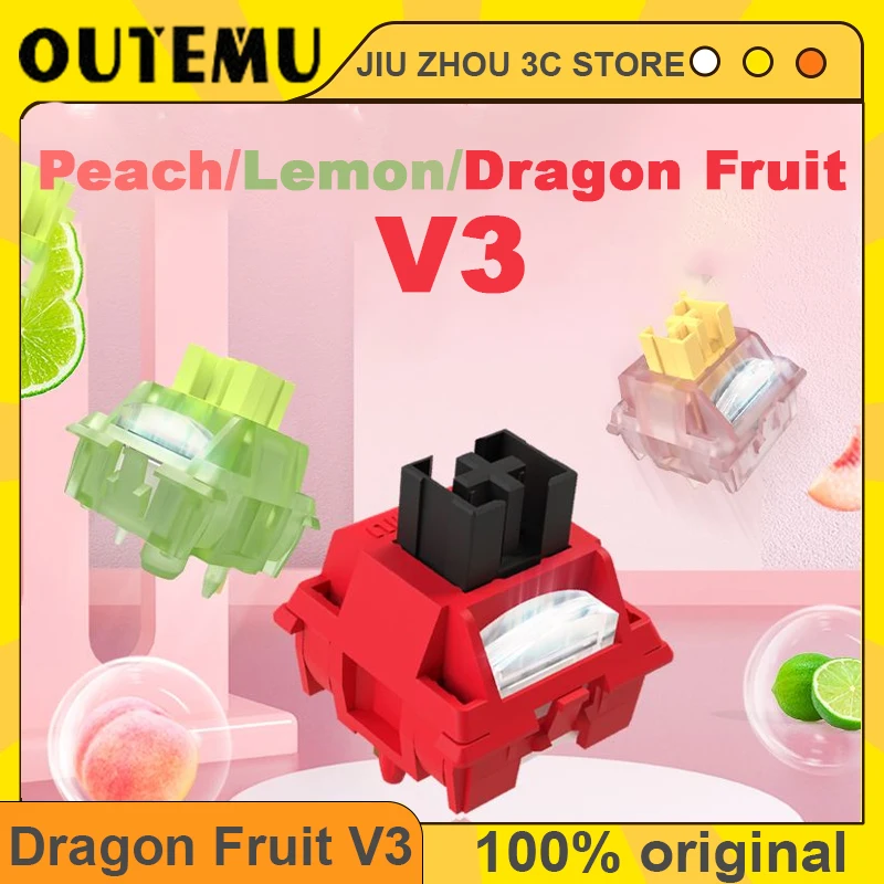 OUTEMU Dragon Fruit V3 Switches Silent Peach V3 Silent Lemon V3