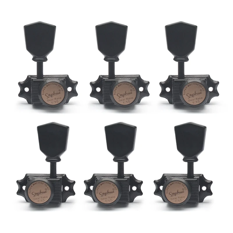 SAPHUE 3 + 3 رؤوس آلة الجيتار ذات الطراز العتيق بنسبة 1:15 سلسلة قفل فاخرة ضبط أوتاد المفاتيح المستقبلون مجموعة استبدال