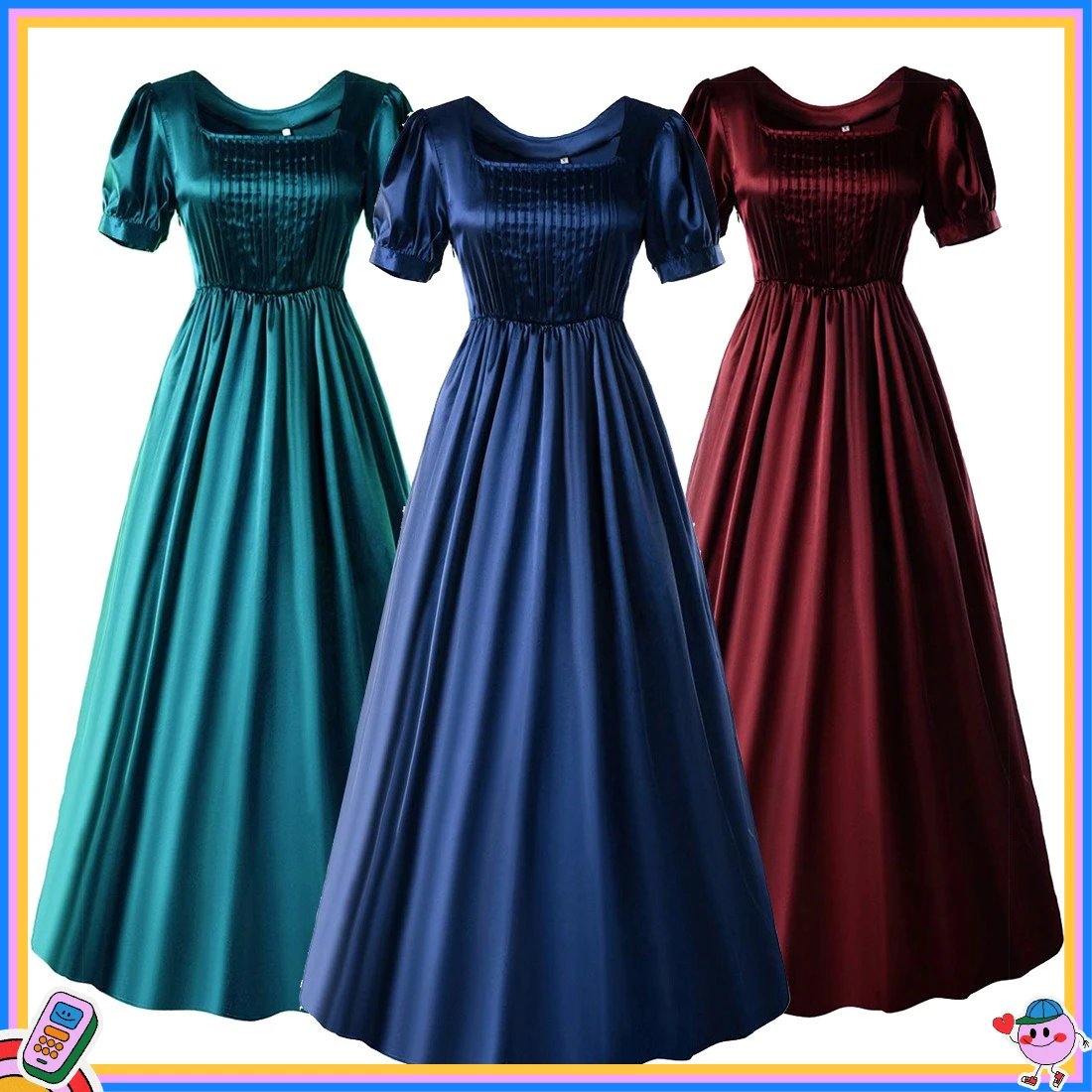 

Средневековое атласное платье, винтажный женский костюм, длинное платье, карнавальная одежда на Хэллоуин