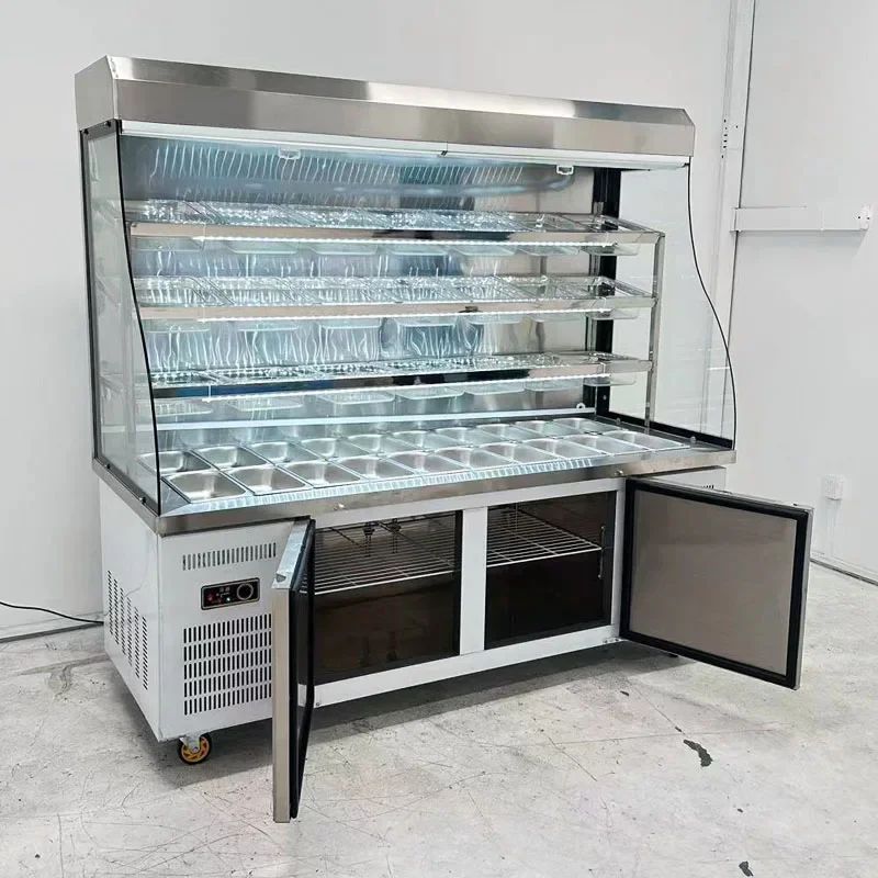 

Convenience Store Toppings Fruit Vegetables Spicy Hot Display Cabinet Refrigeration Equipment Upright Display Freezer Showcase