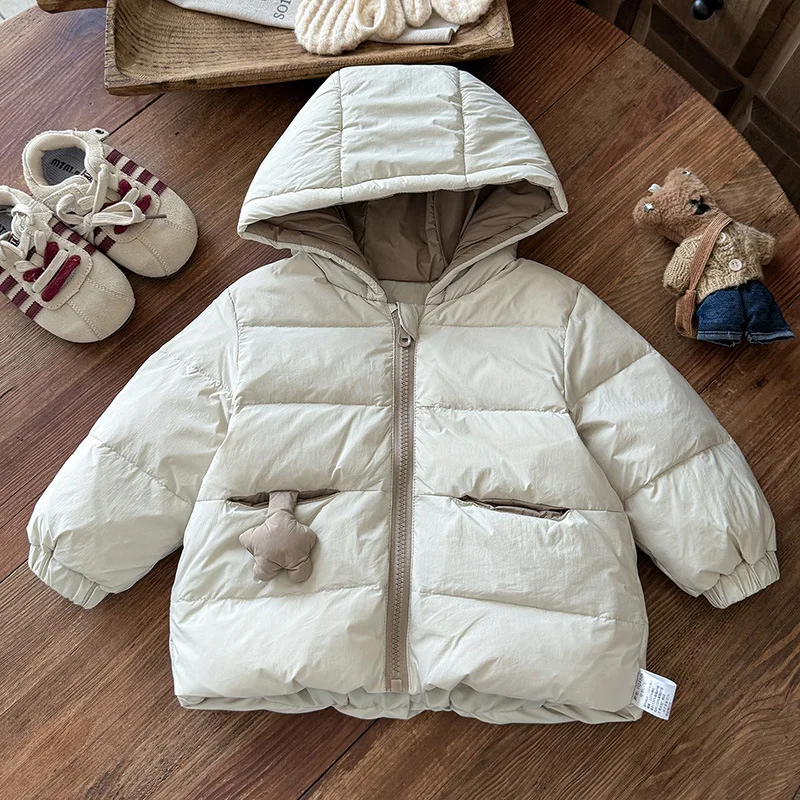 

Boys Down Jacket Winter Infant Thickened White Duck Down Jacket Hooded Baby Foreign Style Thermal Clothing