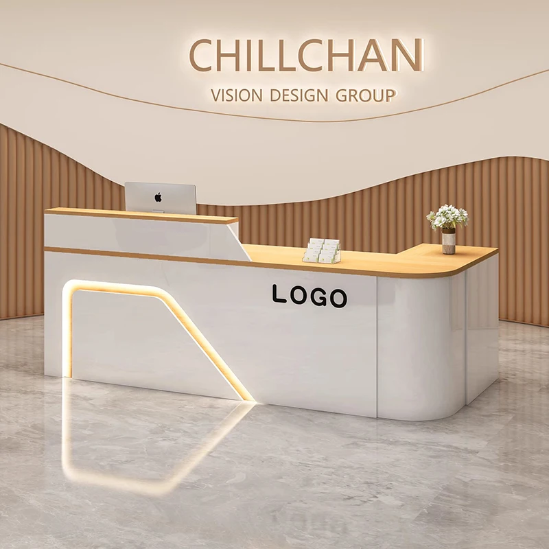 Design Wood Reception Desks Luxury Cheap Storage Long Best Classic Reception Desks Modern Drawer Empfang Theke Office Furniture
