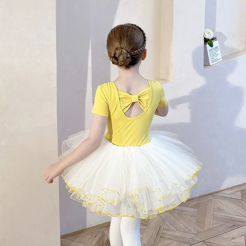 Ruffle Long Sleeve Jumpsuit Multi Layer Leotard for Girls Gymnastics Clothes Sparkle Shine Tutu Skirt Artistic Skating Mesh New
