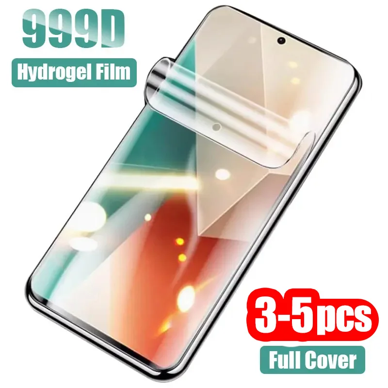 3-5 Stück 9D Vollflächiger Hydrogel-Schutzfilm für Xiaomi Redmi Note 14 Pro 5G 15 11S 13 12 10T 9S Redmi 15C 14C 13C 10 9 Displayschutzfolie