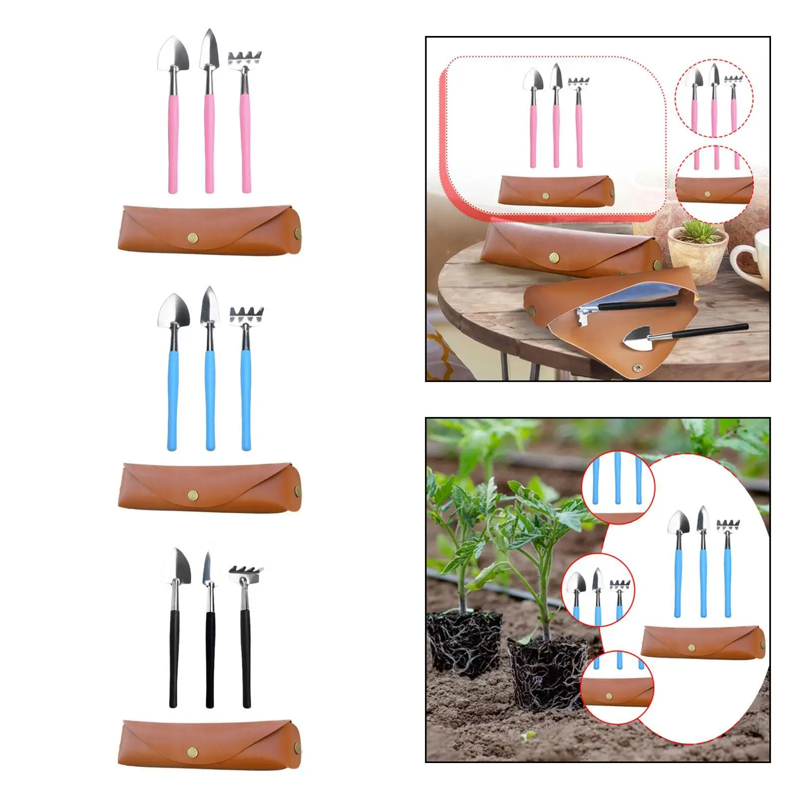 Gardening Tool Set with Mini Spade Rake Trowel for Flower Care And Yard Work