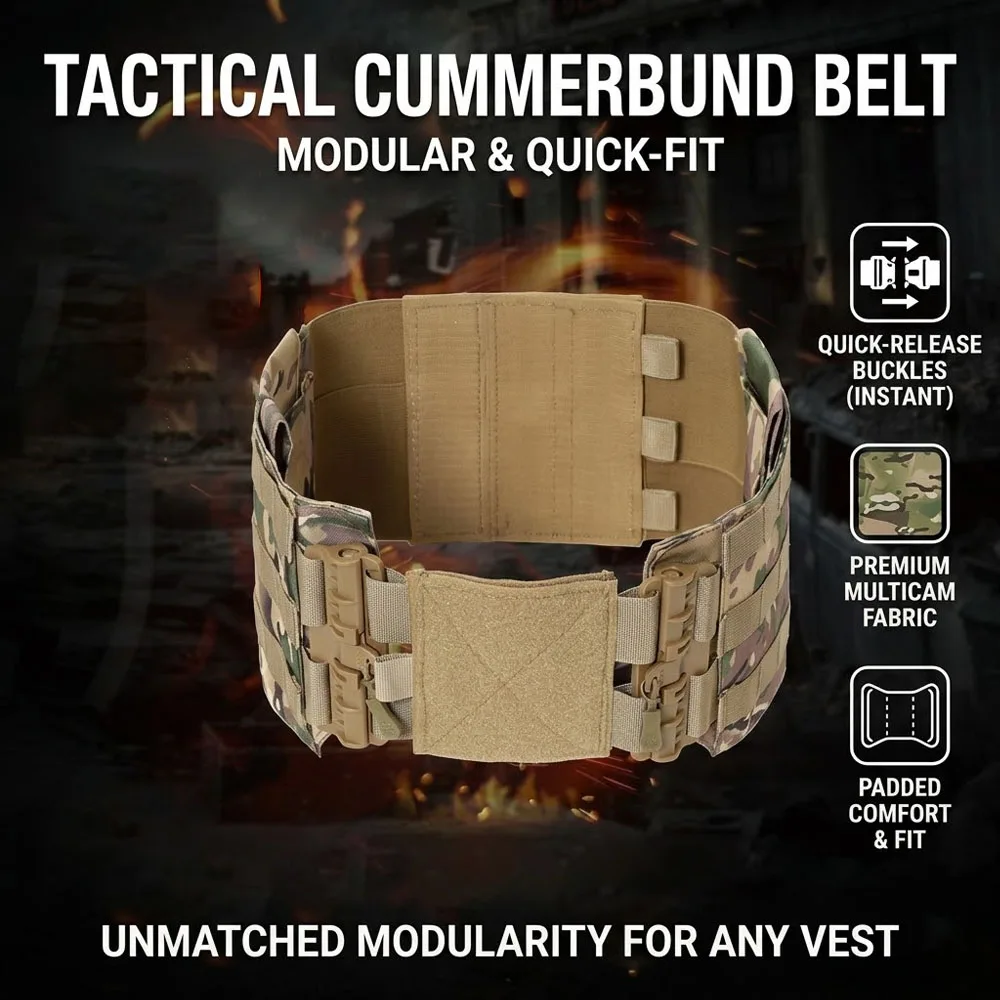 

Tactical Molle Cummerbund Quick Release Buckle Set,Universal Side Waist Belt Extension Kit for JPC CPC 6094 XPC Vest