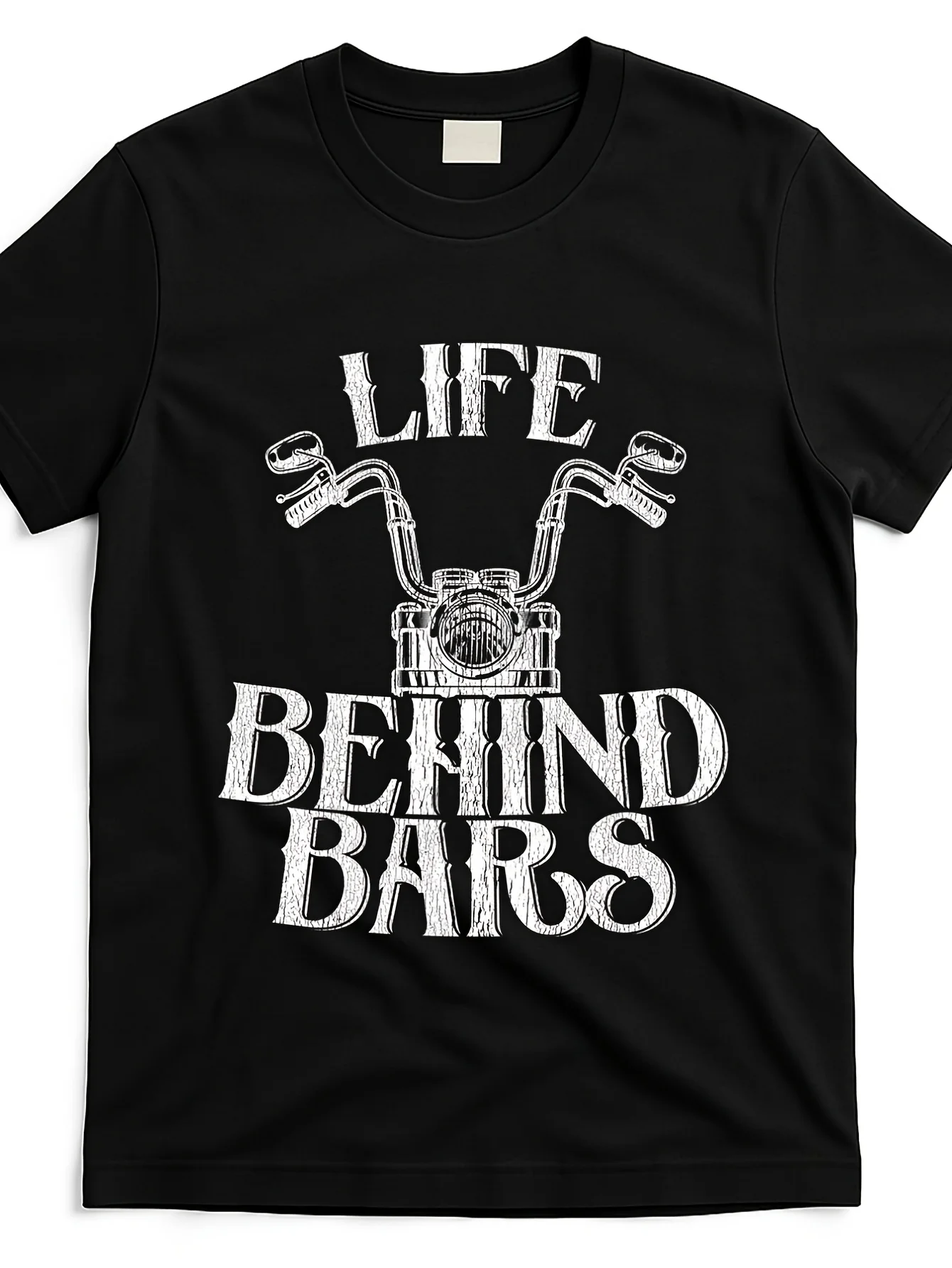 Men's Fun Motorcycle Prison Joke T-Shirt, Distressed 