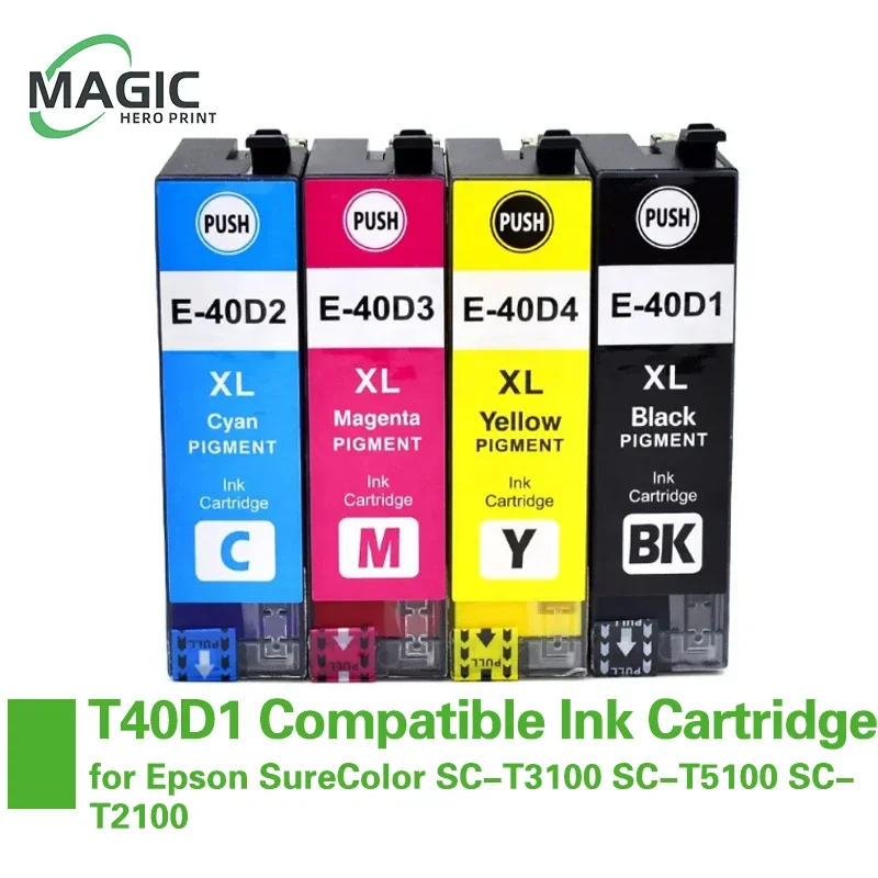 T40D1 T40D2 T40D3 T40D4 T40D Compatible Printer Inkjet Ink Cartridge for Epson SureColor SC-T3100 SC-T5100 SC-T2100 Printer