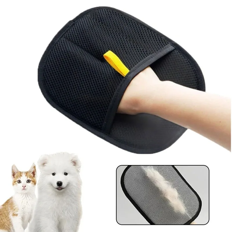 Reusable Pet Hair Removal Glove Double-sided Dogs Cats Static Cleaning Grooming Glove Sofa Carpets Clothes Dogs Hair Remove Tool