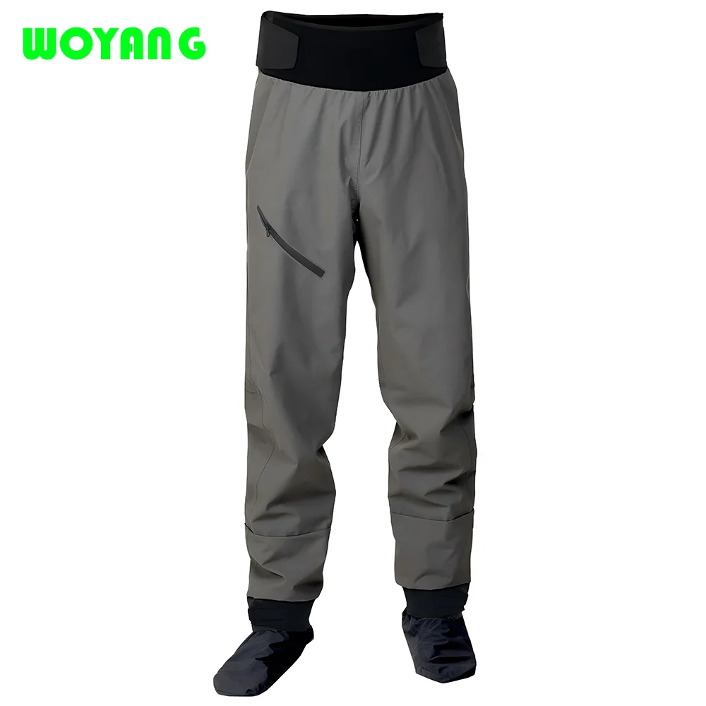 Men's Waterproof Fabric Fishing Waders, Waist Wading Pants, Three-Layer, Same Material Socks, Cold Day, P10