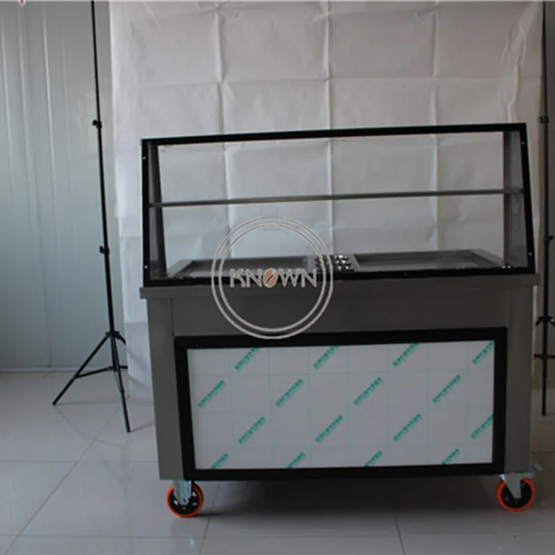 Large Capacity Fried Ice Cream Machine Commercial Stainless Steel  Small Material Double Cylinder