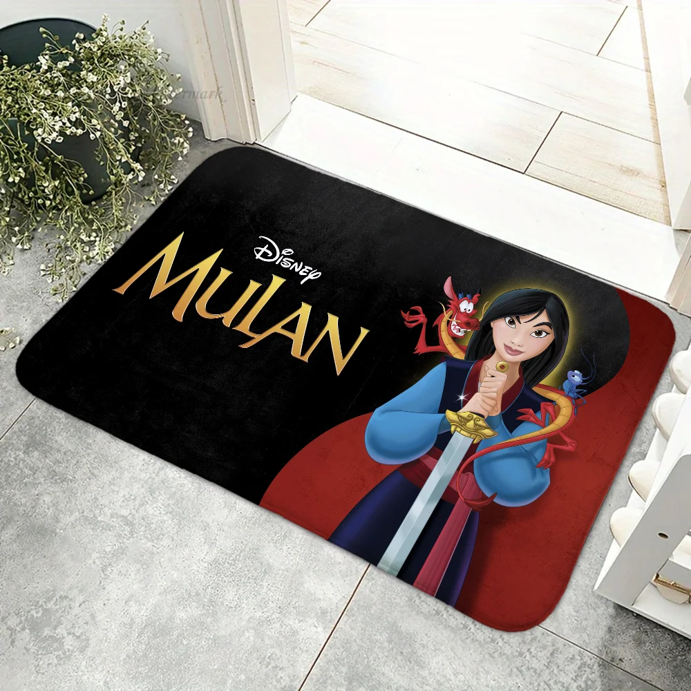 1pc MINISO Disney Mulan Floor Mat Anti-Slip Kitchen Bedroom Handmade Tufted Rug Carpet Living Room Entrance Rug